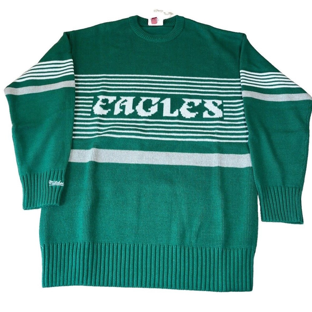 NWT Mitchell & Ness Philadelphia Eagles 1990 Kelly Green Sweater Men’s Size M